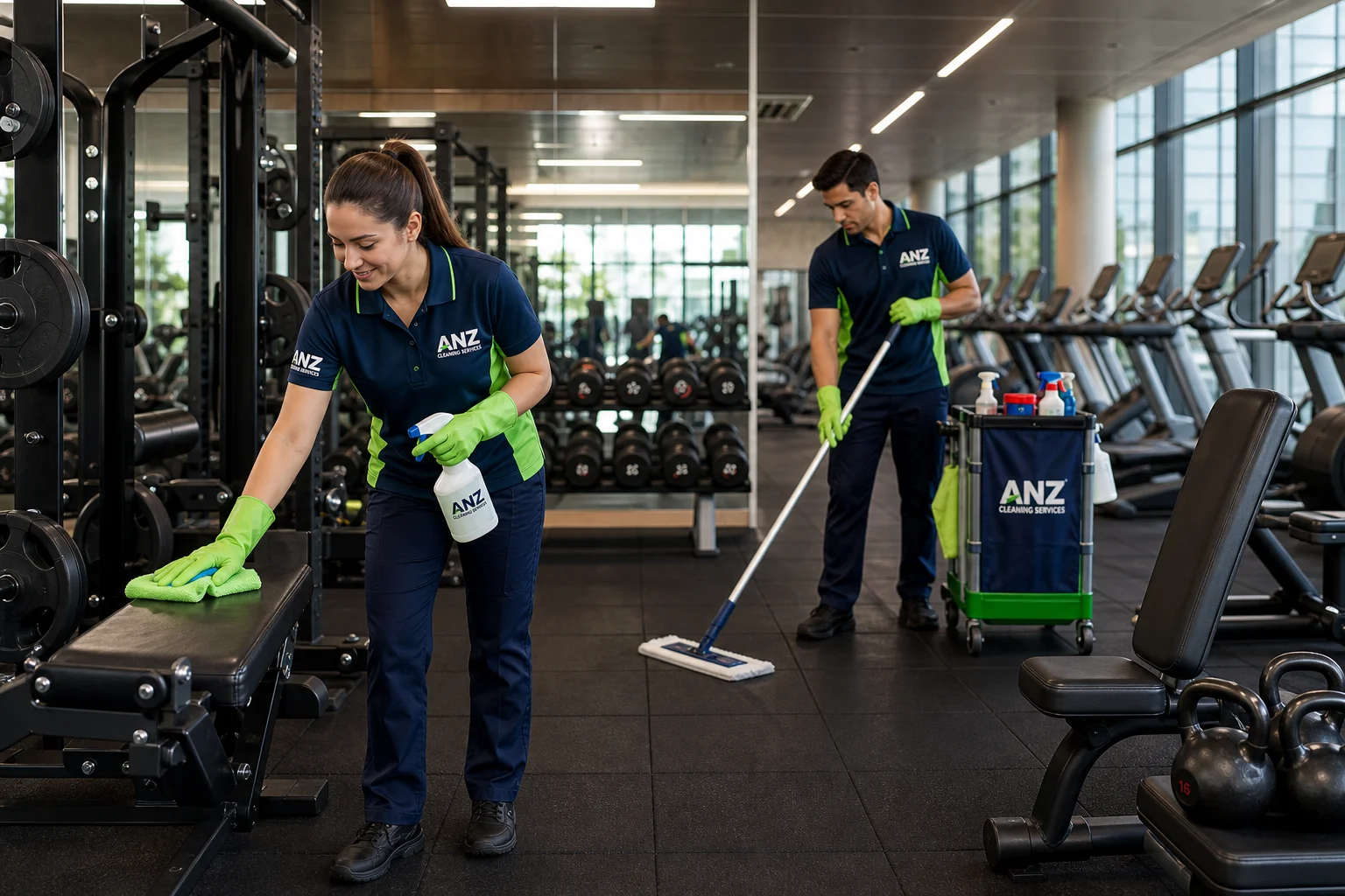 Gym cleaning Sydney — ANZ Cleaning Services fitness centre equipment sanitisation and floor care