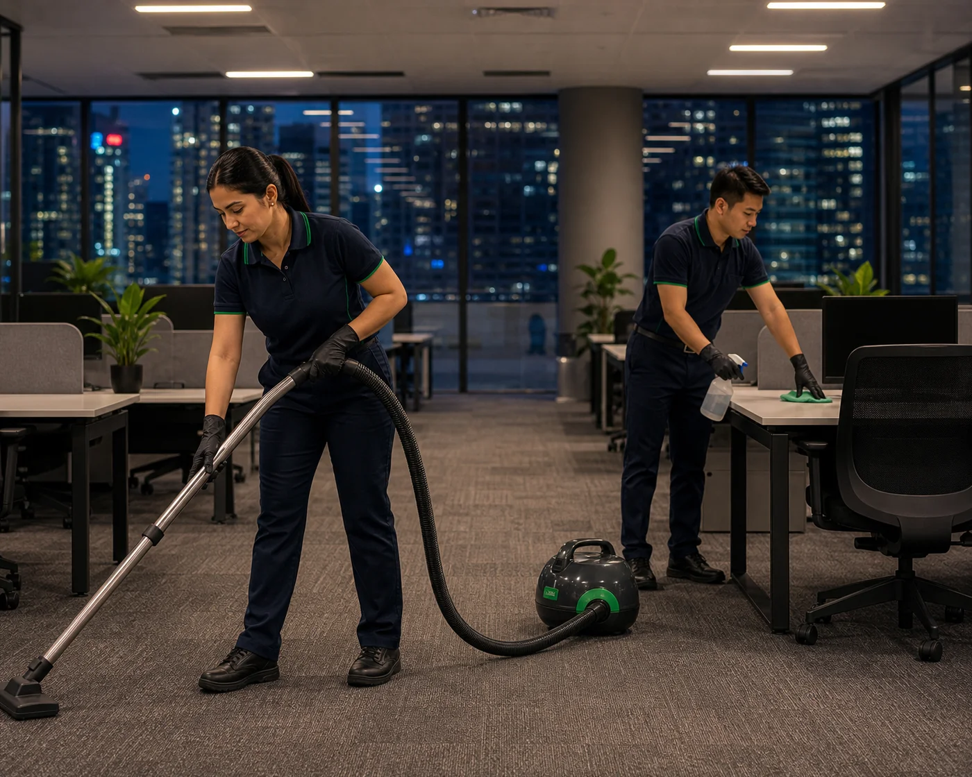 ANZ after-hours office cleaning team Sydney open-plan office